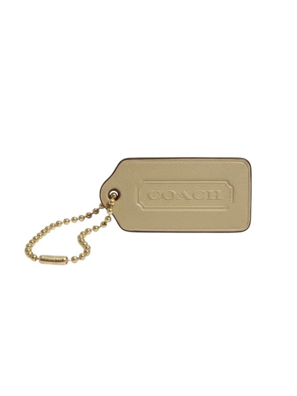 COACH Tan Patent Leather Fob Bag Charm Keychain Hang Tag